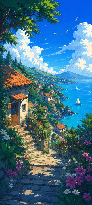 Mediterranean Haven phone wallpaper