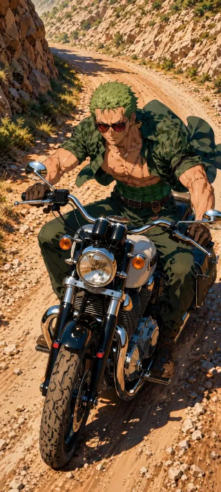Roronoa Zoro on the Road phone wallpaper