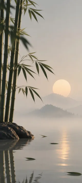 Bamboo at Sunrise phone wallpaper