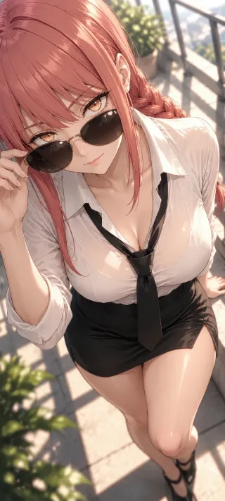 Makima in Summer Light phone wallpaper