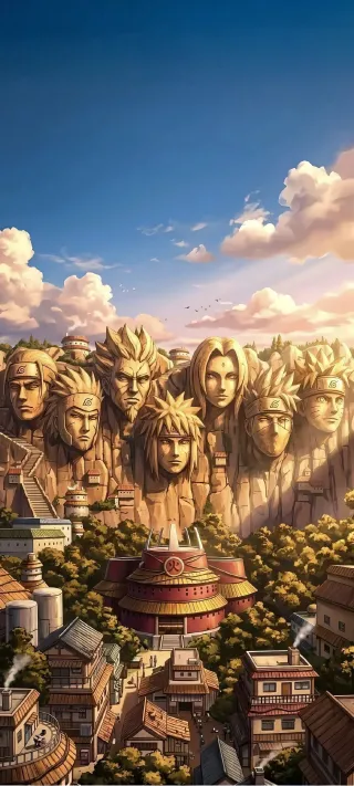 Konoha Leaf Village Panorama phone wallpaper