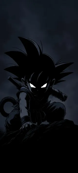 Young Goku Silhouette phone wallpaper