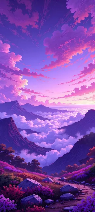 Sea of Clouds Valley phone wallpaper