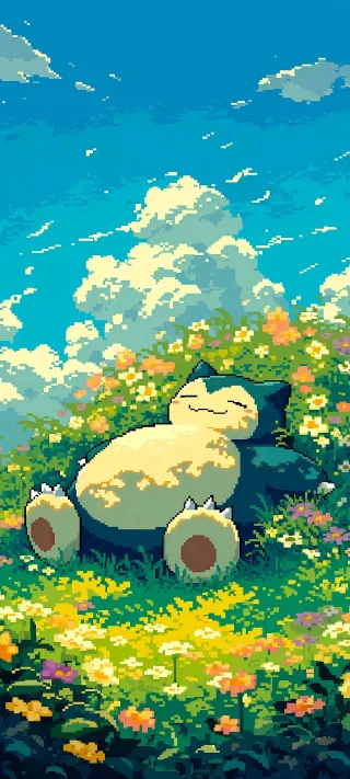 Snorlax sunbath phone wallpaper