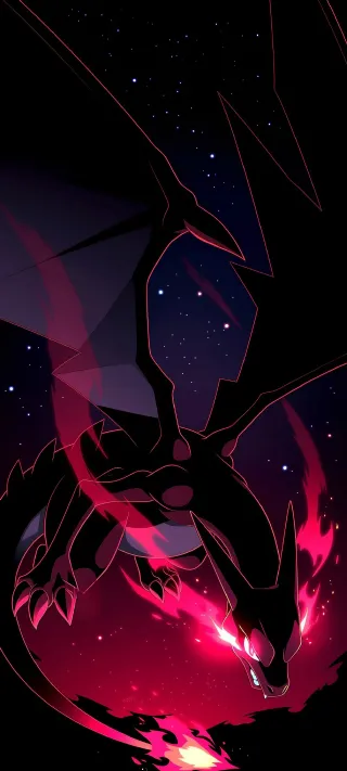 Charizard in Starfire phone wallpaper
