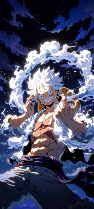 The Joyboy Awakening Under Starry Skies phone wallpaper