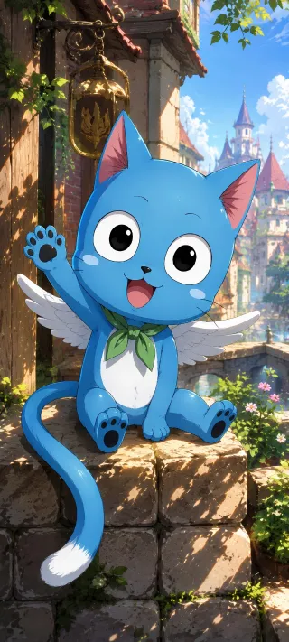 Aye Sir! Happy from Fairy Tail phone wallpaper