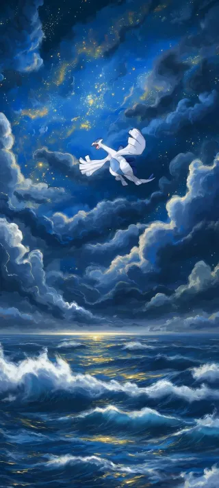 Luminous Flight Over Tempest phone wallpaper