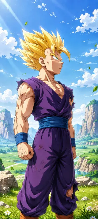 Gohan in Super Saiyan phone wallpaper