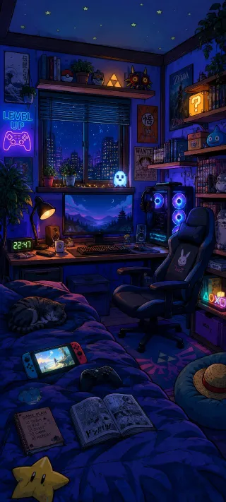 The Otaku's Haven at 22:47 phone wallpaper