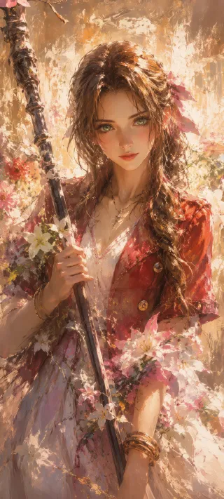 Aerith Painting phone wallpaper