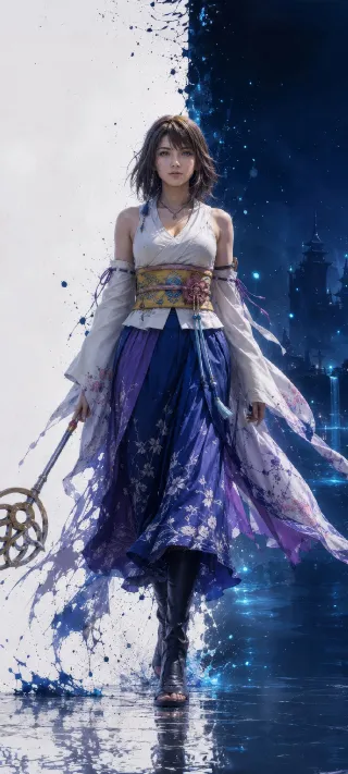 Yuna divided phone wallpaper
